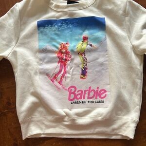 Barbie White Ski Scene Sweatshirt